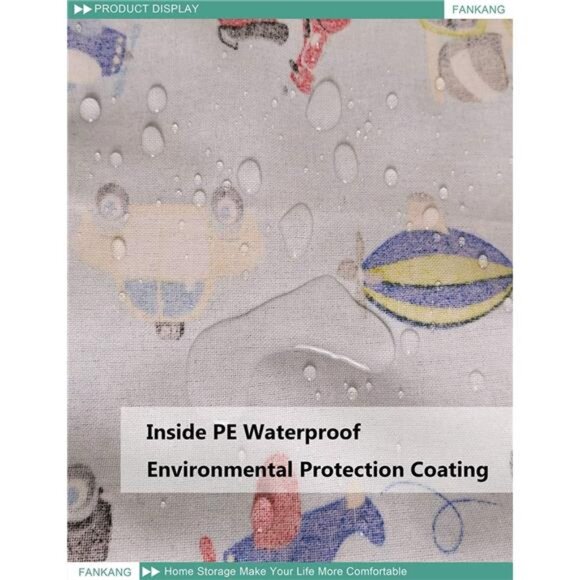 Storage Basket,Nursery Hamper Canvas Laundry Basket Foldable with Waterproof - Picture 5 of 7